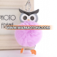 Colorful Owl 8cm Hairball Keychain