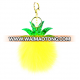 New PU sequins leaf fruit pineapple fur ball keychain