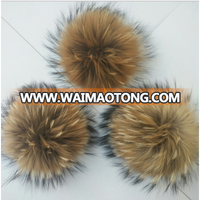 Natural Raccoon Fur Pom pom 15cm Real Fur Ball