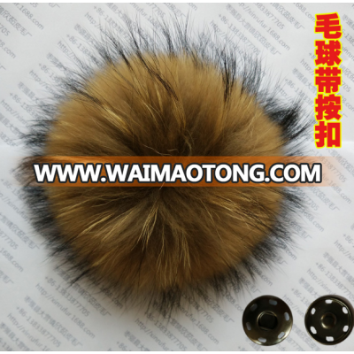 Fashionable 13cm 15cm 18 cm real fur pom poms  raccoon fur ball for hat