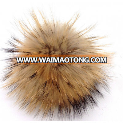 Wholesale Colorful Fluffy Real Raccoon Fur Ball For Hat Mixed Fur Pompom Keychain