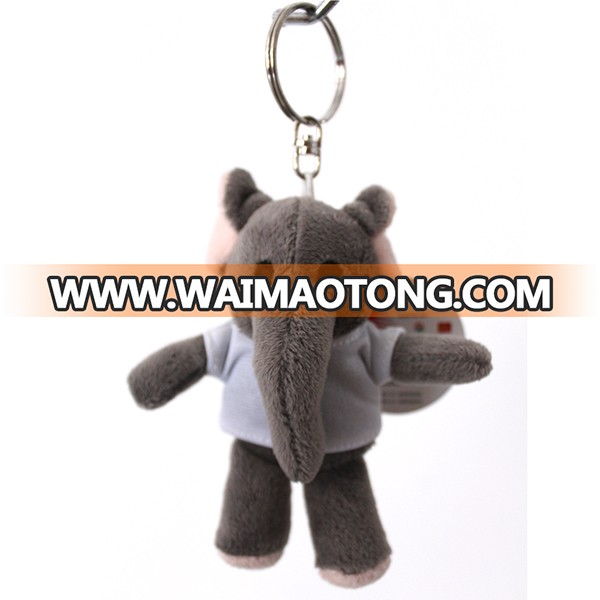 Custom design stuffed plush elephant keychain